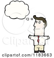 Cartoon Of A Man Waering A Tie Thinking Royalty Free Vector Illustration