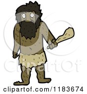 Cartoon Of A Caveman Holding A Club Royalty Free Vector Illustration by lineartestpilot