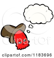 Cartoon Of A Thinking Skull With A Hat Royalty Free Vector Illustration