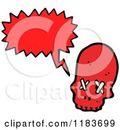 Cartoon Of A Red Skull Speaking Royalty Free Vector Illustration