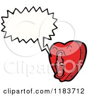 Cartoon Of A Talking Heart Yelling Royalty Free Vector Illustration