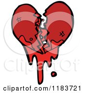 Cartoon Of A Broken Heart Royalty Free Vector Illustration
