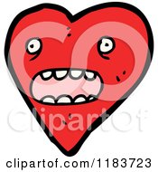 Cartoon Of A Heart With A Face Royalty Free Vector Illustration