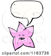 Cartoon Of A Pink Star Speaking Royalty Free Vector Illustration