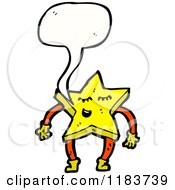 Cartoon Of A Yellow Star Speaking Royalty Free Vector Illustration