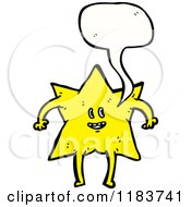 Cartoon Of A Yellow Star Speaking Royalty Free Vector Illustration