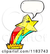 Cartoon Of A Yellow Star And Rainbow Speaking Royalty Free Vector Illustration
