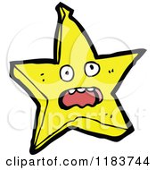 Cartoon Of A Star With A Face Royalty Free Vector Illustration
