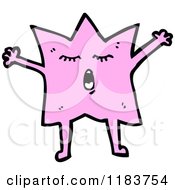 Cartoon Of A Pink Star With A Face And Legs Royalty Free Vector Illustration
