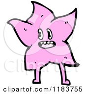 Poster, Art Print Of Pink Star With A Face And Legs