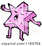 Cartoon Of A Star With A Face And Legs Royalty Free Vector Illustration