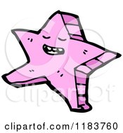 Cartoon Of A Pink Star With A Face Royalty Free Vector Illustration
