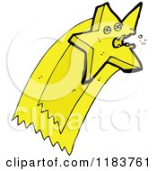Cartoon Of A Shooting Star With A Face Royalty Free Vector Illustration