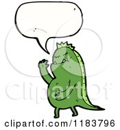 Cartoon Of A Dinosaur Monster Speaking Royalty Free Vector Illustration