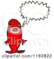 Cartoon Of A Fish Monster Speaking Royalty Free Vector Illustration by lineartestpilot