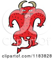 Cartoon Of A Horned Monster Royalty Free Vector Illustration