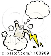 Poster, Art Print Of God In A Cloud Tossing Lightning Bolts Thinking