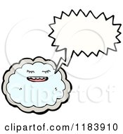 Cartoon Of A Storm Cloud Speaking Royalty Free Vector Illustration