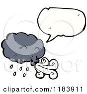 Cartoon Of A Windy Storm Cloud Speaking Royalty Free Vector Illustration