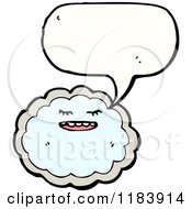 Cartoon Of A Storm Cloud Speaking Royalty Free Vector Illustration