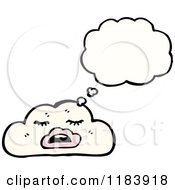 Cartoon Of A Thinking Cloud Royalty Free Vector Illustration