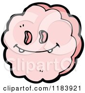 Cartoon Of A Red Smiley Face Cloud Royalty Free Vector Illustration
