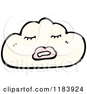 Cartoon Of A Cloud With A Face Royalty Free Vector Illustration
