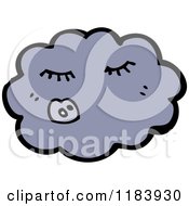 Cartoon Of A Storm Cloud With A Face Royalty Free Vector Illustration