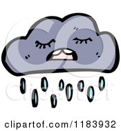 Cartoon Of A Rain Cloud With A Face Royalty Free Vector Illustration
