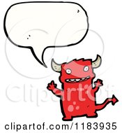 Cartoon Of A Red Devil Speaking Royalty Free Vector Illustration