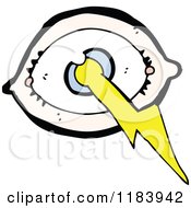 Cartoon Of An Eye With A Lightning Bolt Royalty Free Vector Illustration