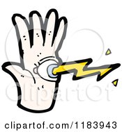 Cartoon Of A Hand With A Magic Eyeball Royalty Free Vector Illustration