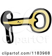 Cartoon Of A Key In A Lock Royalty Free Vector Illustration