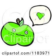 Cartoon Of A Green Apple Speaking Royalty Free Vector Illustration