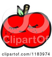 Cartoon Of A Red Apple Royalty Free Vector Illustration