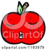Cartoon Of A Red Apple Royalty Free Vector Illustration by lineartestpilot