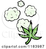Cartoon Of A Marijuana Leaf With Smoke Puffs Royalty Free Vector Illustration