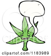 Cartoon Of A Speaking Marijuana Leaf Royalty Free Vector Illustration by lineartestpilot