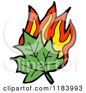 Cartoon Of A Burning Leaf Royalty Free Vector Illustration