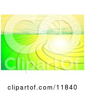 Poster, Art Print Of Bright Light With Yellow And Green Ripples