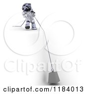 Poster, Art Print Of 3d Robot Pulling A Heavy Weight On A Cable Over A Cliff