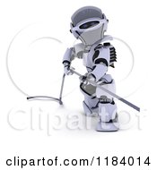 Poster, Art Print Of 3d Robot Pulling On A Metal Cable