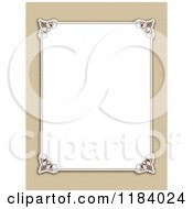 Clipart Of A Tan Canvas Frame Around Copyspace Royalty Free Vector Illustration