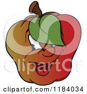 Poster, Art Print Of Happy Apple With A Leaf Over His Eye