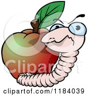 Poster, Art Print Of Mad Earth Worm And Apple
