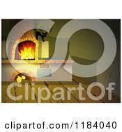 Cartoon Of A Cat Over A Witch Hearth Royalty Free Vector Clipart