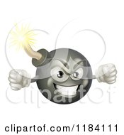 Poster, Art Print Of Furious Bomb Mascot Holding Up Fists