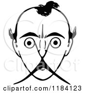 Clipart Of A Retro Vintage Black And White Mans Face With A Mustache Royalty Free Vector Illustration by Prawny Vintage
