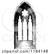 Poster, Art Print Of Retro Vintage Black And White Ornate Church Window 4