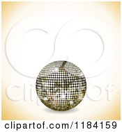 Poster, Art Print Of 3d Gold Disco Ball And Shaded Corners With Copyspace